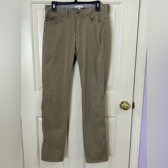 Peter Millar Other - Peter Millar Pants Mens 32 (32x33) Khaki Signature Sateen 5-Pocket Golf Pants
